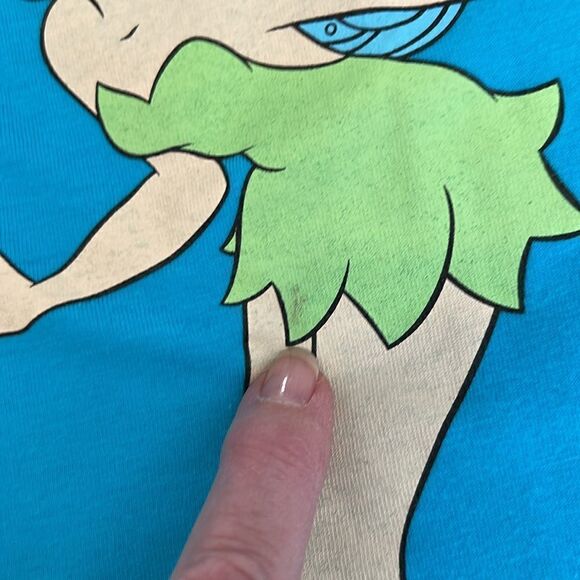 Disney Tinkerbell “flirt” size 4X short sleeve cropped turquoise tshirt EUC - Picture 6 of 8